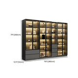 Stylish Black Metal Large Multi-Shelf Display Cabinet Image - 45