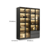 Stylish Black Metal Large Multi-Shelf Display Cabinet Image - 46