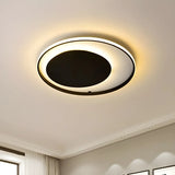 Stylish Black Metal Round LED Flush Mount Ceiling Light Image - 8