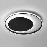 Stylish Black Metal Round LED Flush Mount Ceiling Light Image - 9