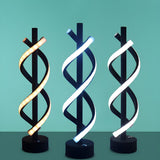 Stylish Black Modern Dual Lights Spiral LED Table Lamp Image - 10