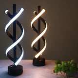 Stylish Black Modern Dual Lights Spiral LED Table Lamp Image - 14