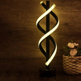 Stylish Black Modern Dual Lights Spiral LED Table Lamp Image - 17