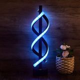 Stylish Black Modern Dual Lights Spiral LED Table Lamp Image - 5