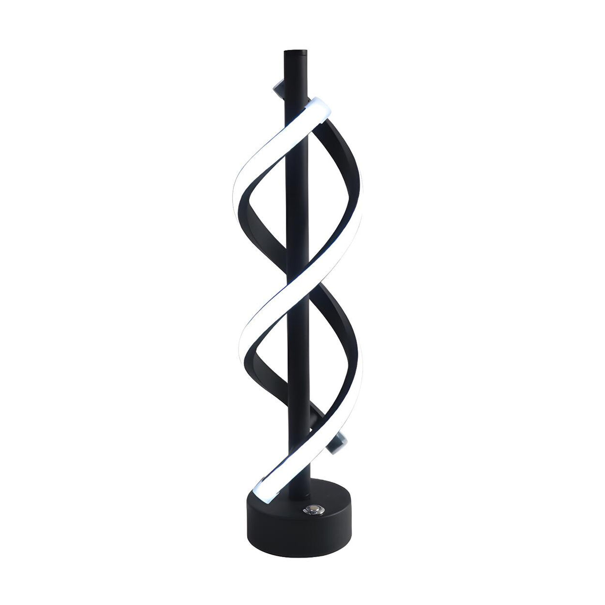 Stylish Black Modern Dual Lights Spiral LED Table Lamp Image - 8