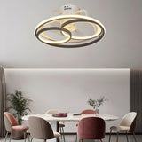 Stylish Black Multi-Ring LED Ceiling Fan with Light Image - 4