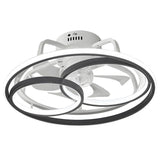 Stylish Black Multi-Ring LED Ceiling Fan with Light Image - 5