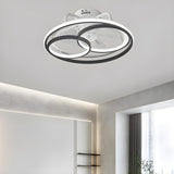 Stylish Black Multi-Ring LED Ceiling Fan with Light Image - 9