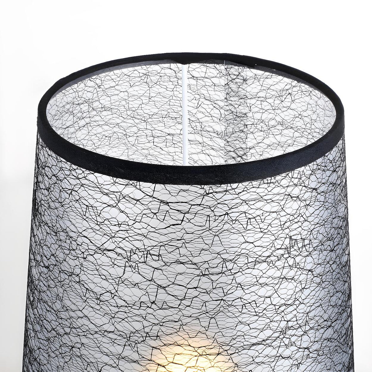 Stylish Black Plug-In Barrel Fabric Shade Table Lamp Image - 6