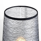 Stylish Black Plug-In Barrel Fabric Shade Table Lamp Image - 6