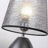 Stylish Black Plug-In Barrel Fabric Shade Table Lamp Image - 7