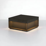 Stylish Black Rectangular Metal Outdoor Table Lamp Image - 6