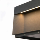 Stylish Black Rectangular Metal Outdoor Table Lamp Image - 9