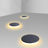 Stylish Black Round LED Atmosphere Outdoor Floor Lamp Image - 1