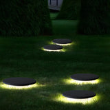 Stylish Black Round LED Atmosphere Outdoor Floor Lamp Image - 3