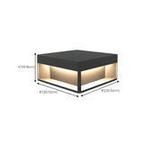 Stylish Black Solar Rectangular Cube Metal Outdoor Lamp #size