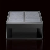 Stylish Black Solar Rectangular Cube Metal Outdoor Lamp Image - 7