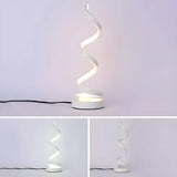 Stylish Black Spiral Metal LED Bedroom Table Lamp Image - 11