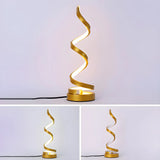 Stylish Black Spiral Metal LED Bedroom Table Lamp Image - 12