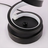 Stylish Black Spiral Metal LED Bedroom Table Lamp Image - 15