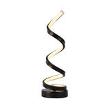 Stylish Black Spiral Metal LED Bedroom Table Lamp Image - 8