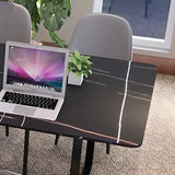 Stylish Black Stone Steel Sled Conference Table for Six Image - 8