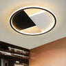 Stylish Black White Circular LED Flush Mount Light Image - 1