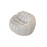 Stylish Black-White Frosted Velvet Sloped Arms Sofa Image - 17