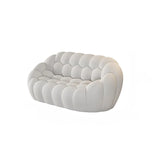 Stylish Black-White Frosted Velvet Sloped Arms Sofa Image - 23