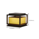 Stylish Bronze Finish Metal Square Outdoor Post Lamp #size