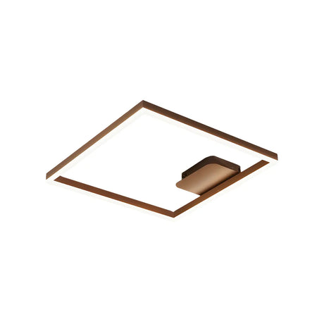 Stylish Brown Square LED Semi-Flush Mount Ceiling Light Image - 2