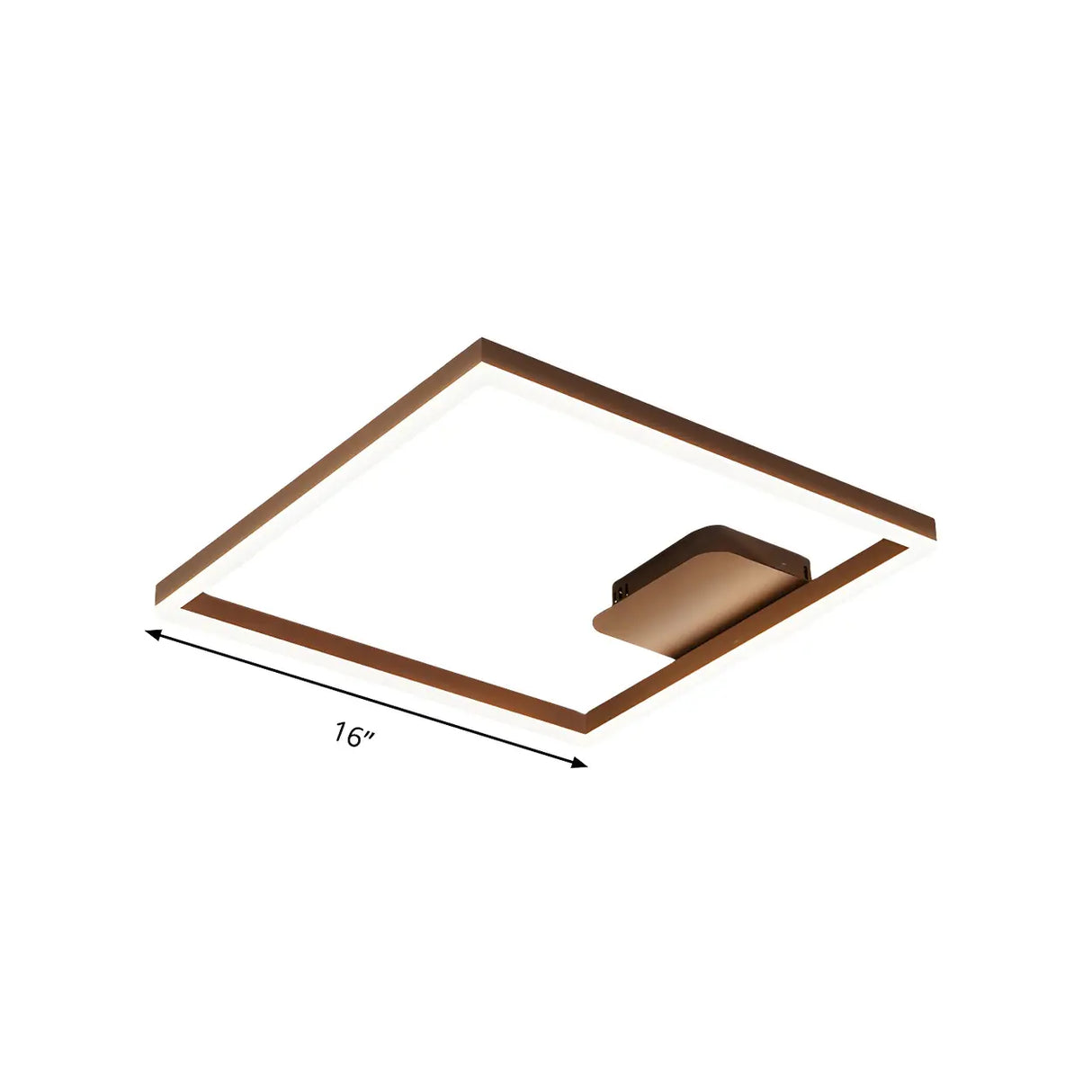 Stylish Brown Square LED Semi-Flush Mount Ceiling Light Image - 4