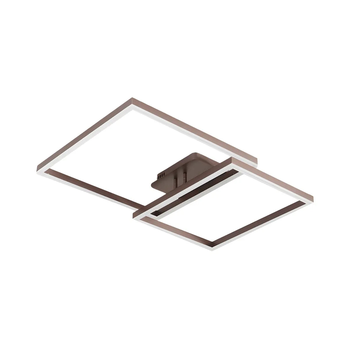 Stylish Brown Square LED Semi-Flush Mount Ceiling Light Image - 7