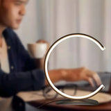 Stylish C Shape Circular LED Bedside Metal Table Lamp Image - 4