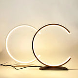 Stylish C Shape Circular LED Bedside Metal Table Lamp Image - 7