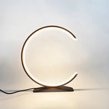 Stylish C Shape Circular LED Bedside Metal Table Lamp Image - 9