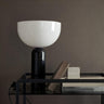 Stylish Chic White Bowl Shade Column Marble Table Lamp Image - 3