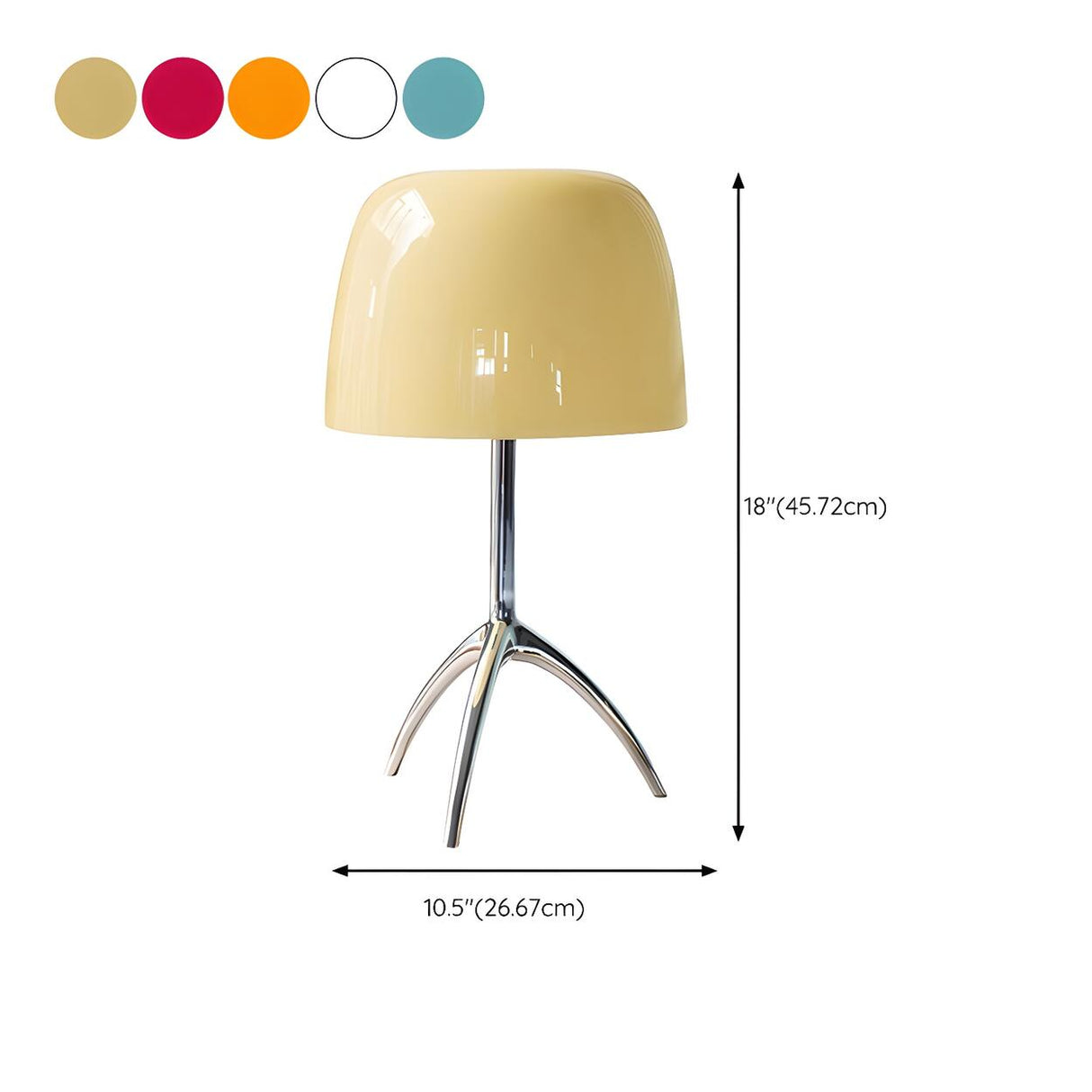 Stylish Chrome Tripod White Glass Shade Table Lamp 