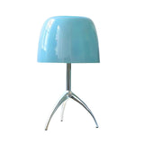 Stylish Chrome Tripod White Glass Shade Table Lamp Image - 6