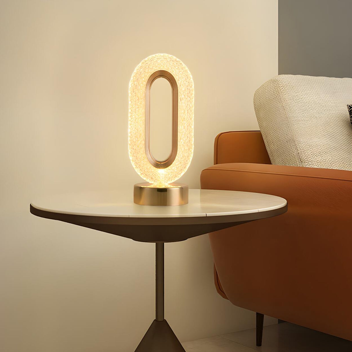 Stylish Circular Clear Shade LED Decorative Table Lamp Image - 15