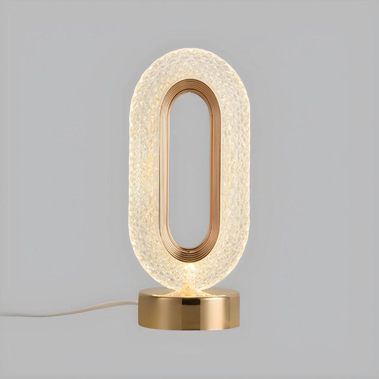 Stylish Circular Clear Shade LED Decorative Table Lamp Image - 2