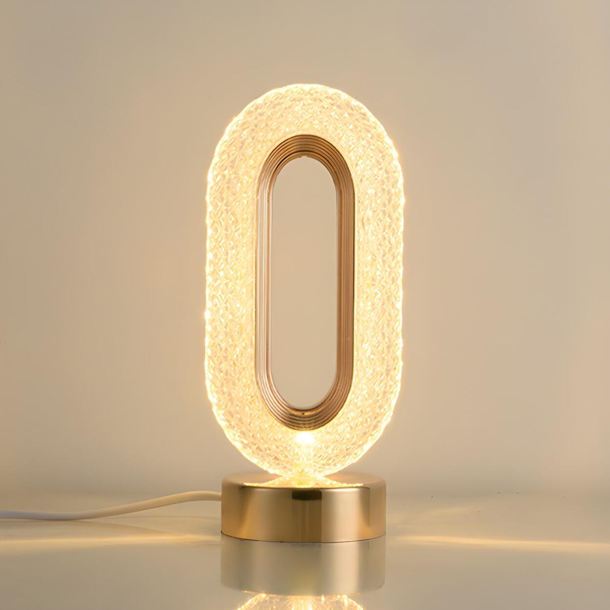 Stylish Circular Clear Shade LED Decorative Table Lamp Image - 7