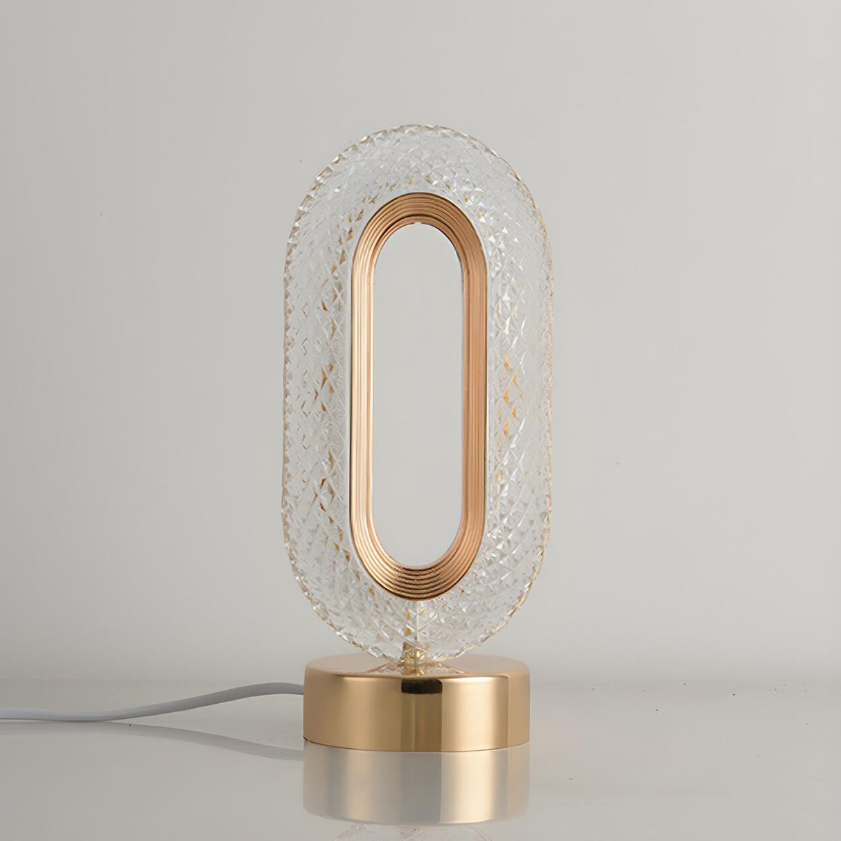 Stylish Circular Clear Shade LED Decorative Table Lamp Image - 8