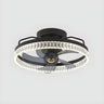 Stylish Circular Flush Mount Ceiling Fan with Light Image - 2