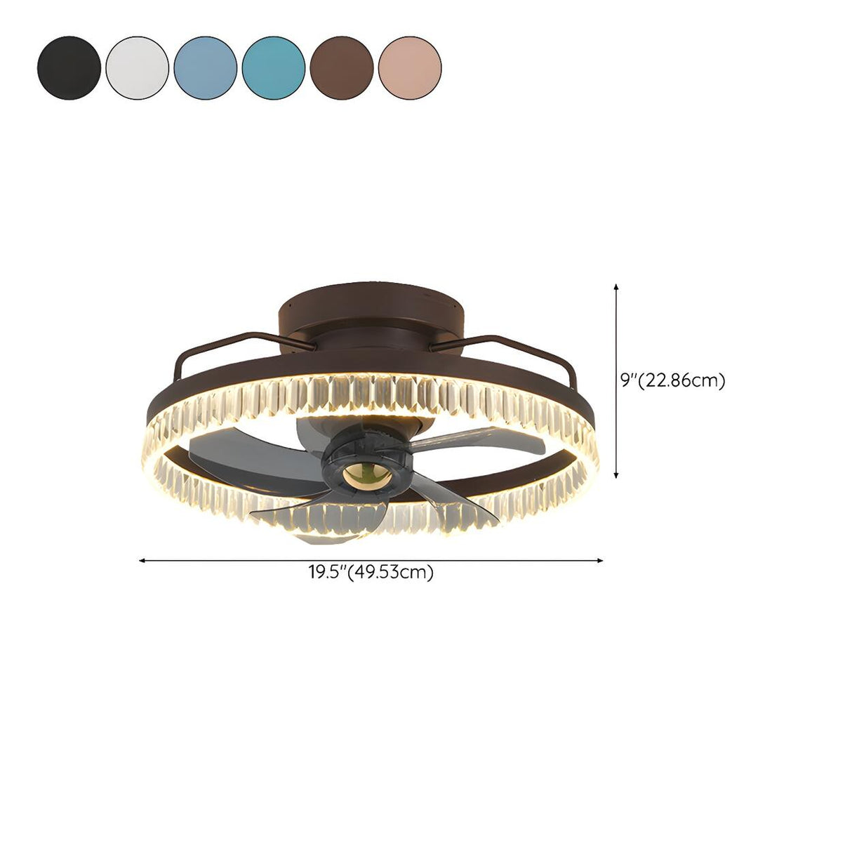 Stylish Circular Flush Mount Ceiling Fan with Light 