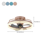 Stylish Circular Flush Mount Ceiling Fan with Light Image - 22