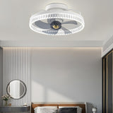 Stylish Circular Flush Mount Ceiling Fan with Light Image - 8