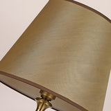 Stylish Classic Gold Fabric Drum Bedside Counter Lamp Image - 4