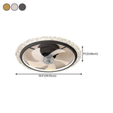 Stylish Clear 5-Blade Round Crystal Ceiling Fan Light #size