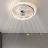 Stylish Clear 5-Blade Round Crystal Ceiling Fan Light Image - 2